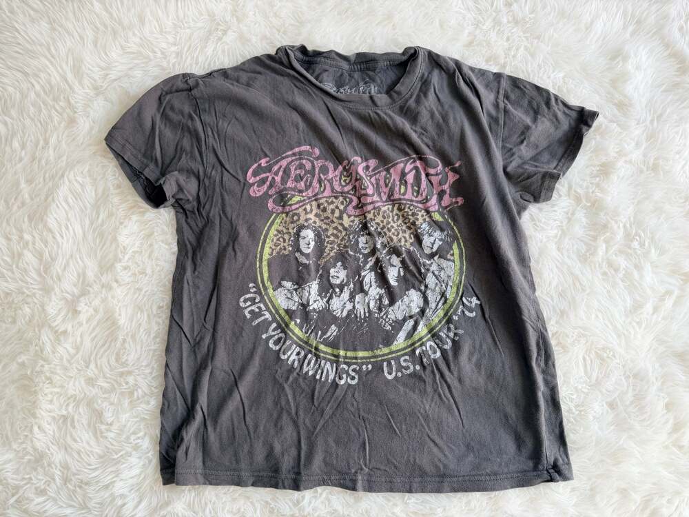 Aerosmith Get Your Wings U.S. Tour '74 Graphic T-Shirt Size M